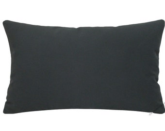 Charcoal Gray Solid Decorative Throw Pillow Cover / Pillow Case / Cushion Cover / Cotton / 12x20"