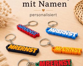 Schlüsselanhänger mit Namen personalisiert, 3D gedruckter Namensanhänger, Geschenk für Kinder, Gamer & Freunde