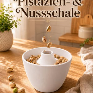 Pistazienschale – Nussschale für Pistazien & Erdnüsse – Snackschale mit Ablage für Schalen