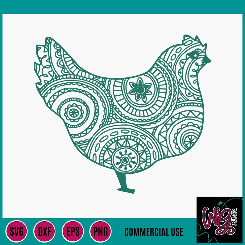 Download Mandala Chicken Design Svg Dxf Png Eps Sublimation Instant ...