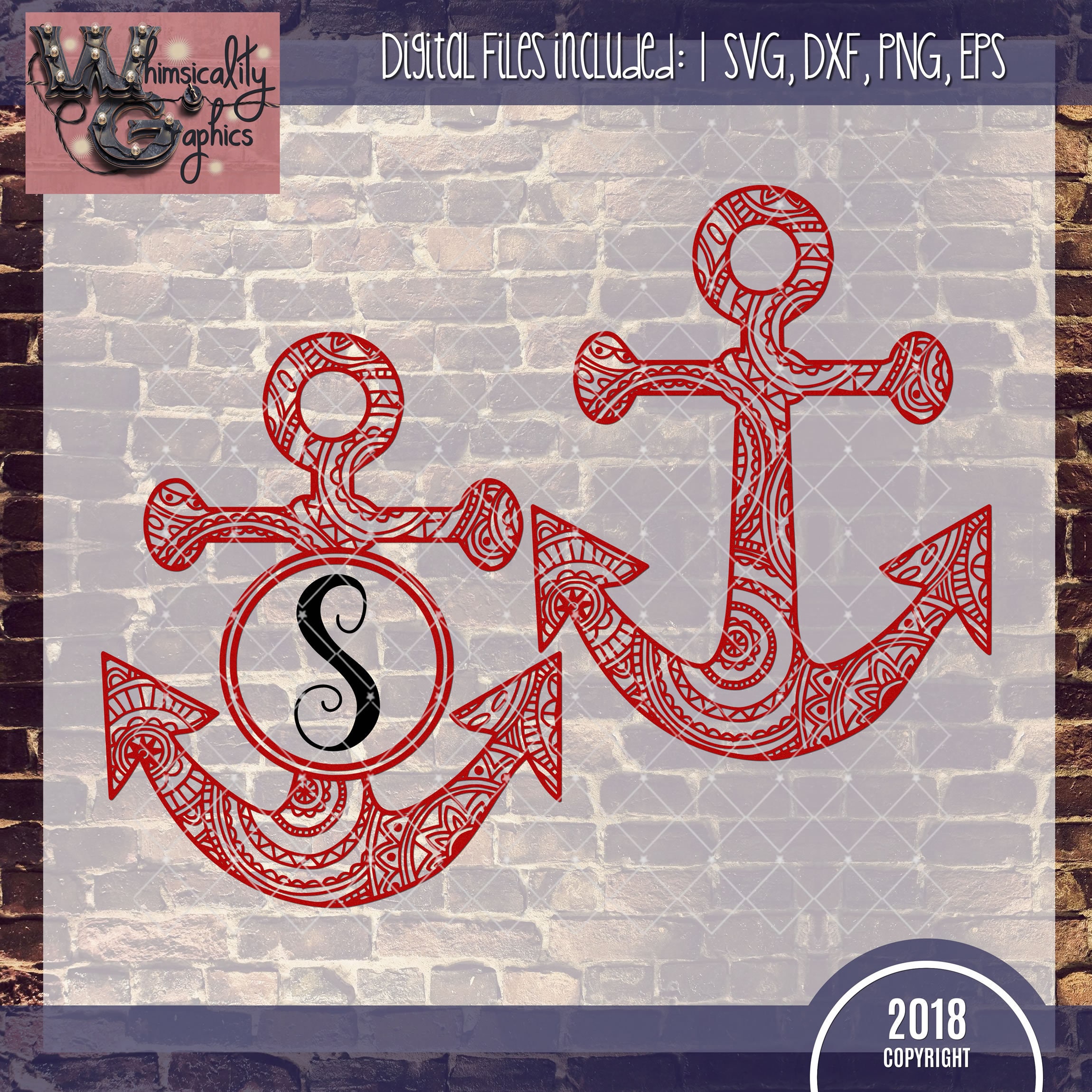 Download Mandala Anchor For Monogram Svg Dxf Png Eps Sublimation | Etsy