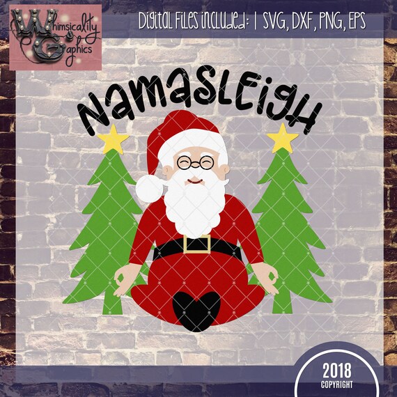 Download Namasleigh Santa Yoga Svg Dxf Png Eps Sublimation Instant Etsy PSD Mockup Templates