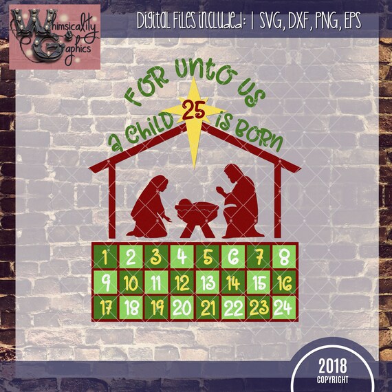 Download Nativity Advent Christmas Countdown Svg Dxf Png Eps Etsy SVG Cut Files