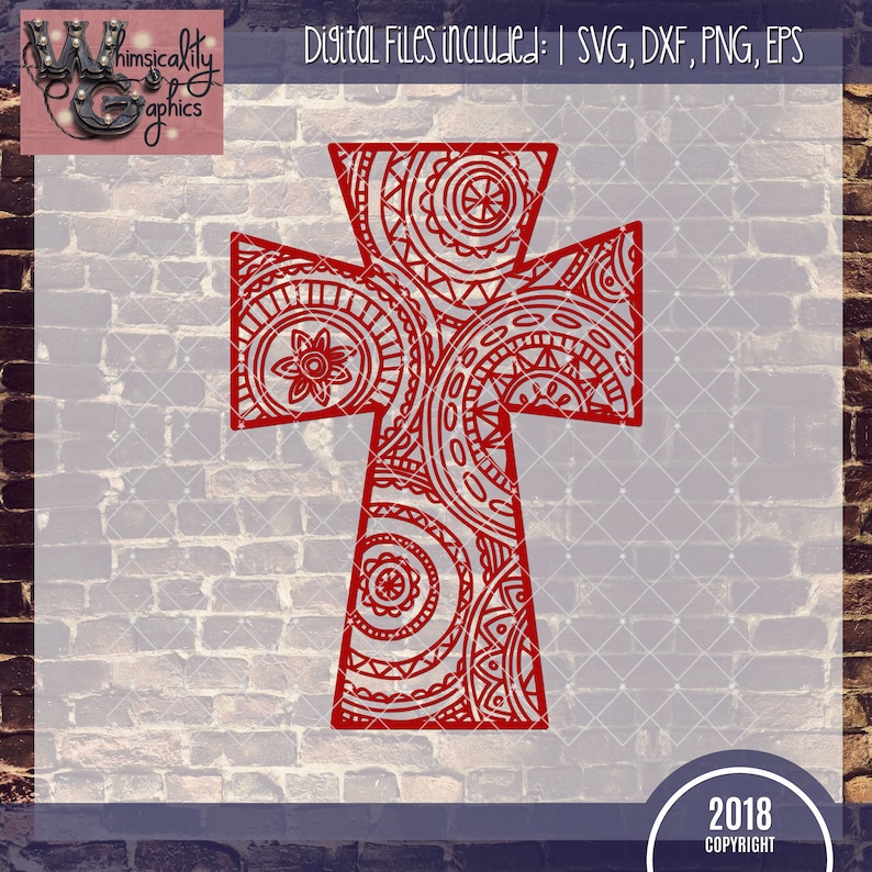 Download Mandala Cross Design Svg Dxf Png Eps Sublimation Instant ...