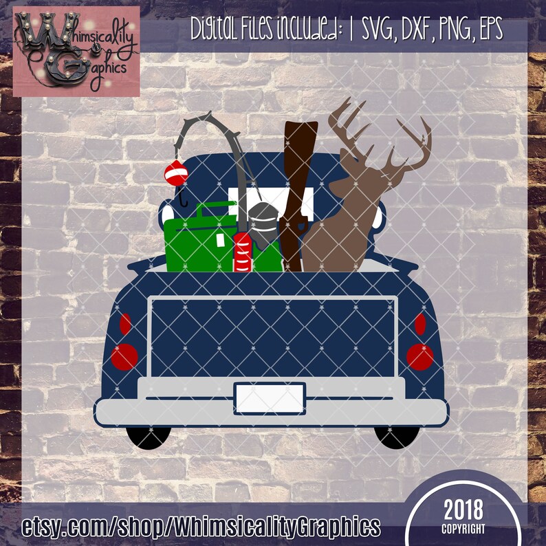 Download Hunting Antique Truck Deer Fishing Svg Dxf Png Eps | Etsy