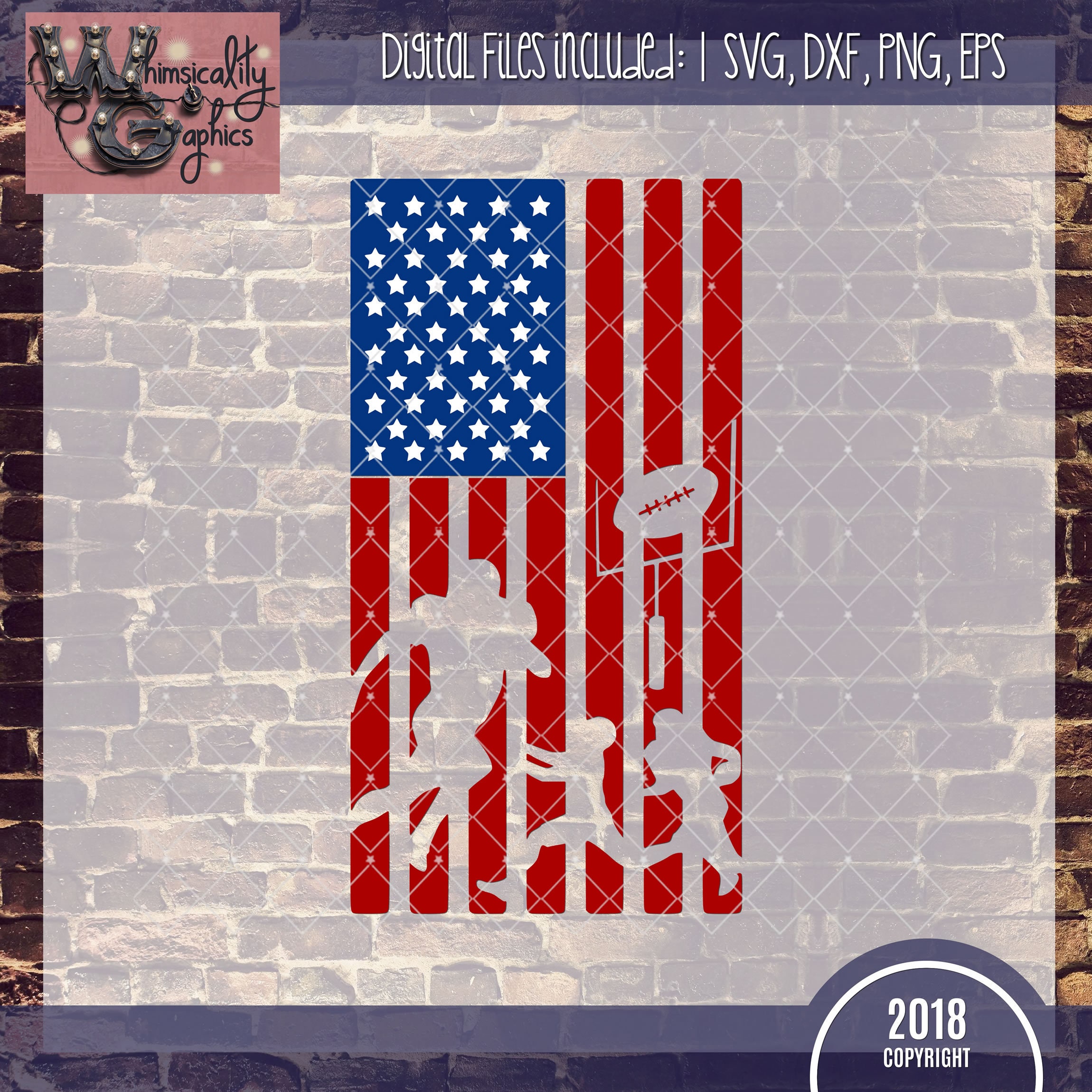 American Flag Football with SVG DXF PNG Eps Commercial ...