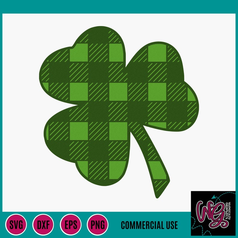 Buffalo plaid shamrock st patricks day svg dxf png eps  etsy Buffalo plaid shamrock st patricks day svg dxf png eps  etsy