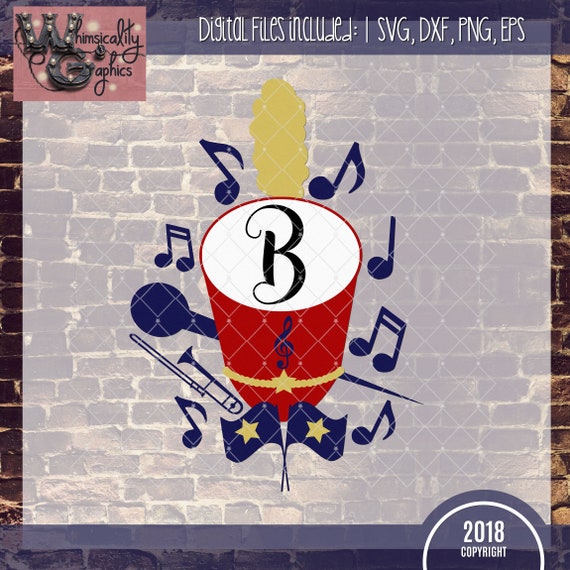 Marching Band Hat Monogram with SVG DXF PNG Eps Commercial Etsy