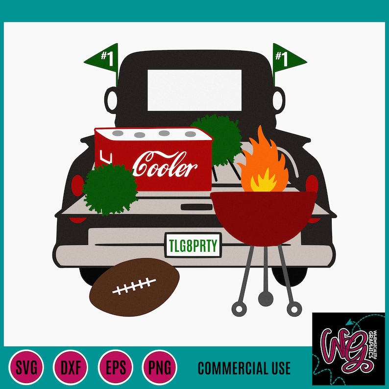 Antique Truck Football Tailgate Party Svg Dxf Png Eps Etsy