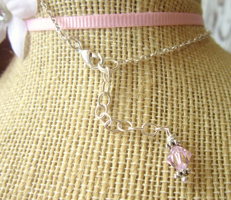 Baptism Gift. Children's Birthstone Cross Necklace. Girl's Heart Initial & Pearl Charm Necklace. First Communion Gift. Birthstone Jewelry image 3