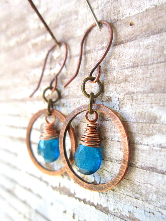 Neon blue apatite earrings hot sale
