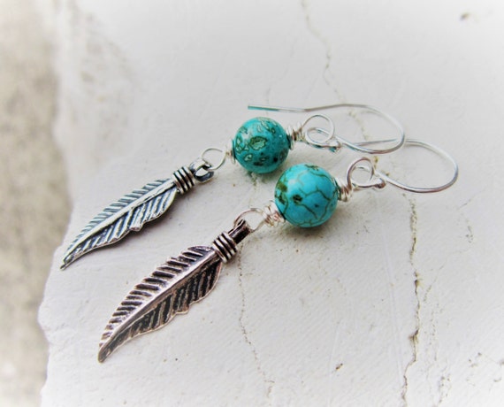 Feather /& Floral Southwestern Earrings