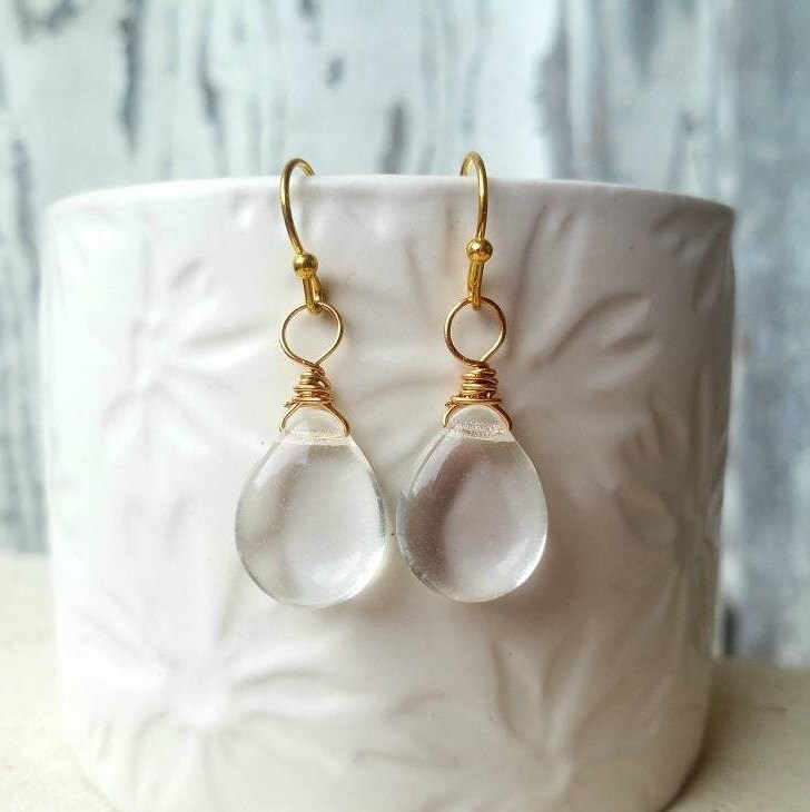 アクセサリー Organic motif Glass Earrings - clear Organic motif Glass Earrings - clear Clear Glass Drop Earrings