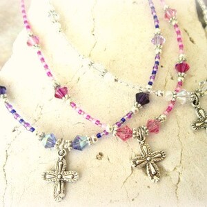 Children&#39;s Cross Necklace. Baptism Gift. Flower Girl Gift. Children&#39;s Jewelry. First Communion Necklace. Gift for Baby. Baptism Jewelry