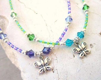 Girls Butterfly Necklace. Children's Charm Necklace. Childrens Jewelry. Butterfly Gift for Girls. Butterfly Jewelry. Jewelry Gift for a Girl