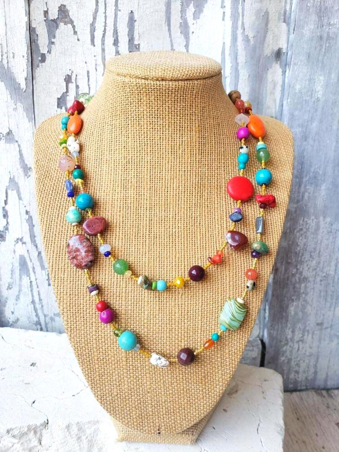 Semi Precious Stone Colorful Seed Bead Multi