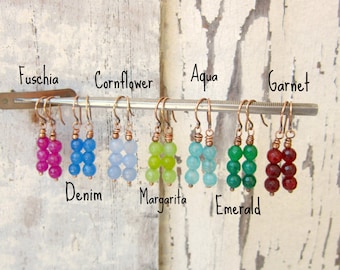 Colorful Jade Earrings. Jade Dangle Earrings. Faceted Jade Drop Earrings. Jade Jewelry. Colorful Jewelry. Semi Precious Stone Earrings