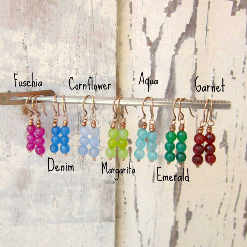 Colorful Jade Earrings. Jade Dangle Earrings. Faceted Jade Drop Earrings. Jade Jewelry. Colorful Jewelry. Semi Precious Stone Earrings image 1