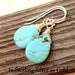 Turquoise Earrings Dangle. Sterling Silver Wire Wrapped Turquoise Howlite Dangle Earrings. Teardrop Turquoise Earrings. Turquoise Jewelry 