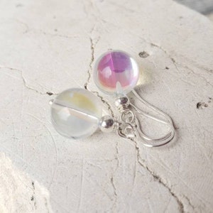 Mermaid Glass Earrings. Clear Glass Dangle Earrings. Clear Glass Mermaid Earrings. Clear Glass Jewelry. Clear Earrings. Mermaid Jewelry