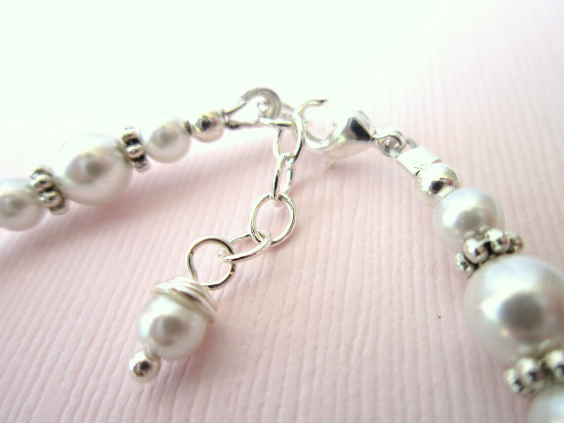 Baptism Jewelry.girls Pearl Necklace & Pearl Bracelet Etsy