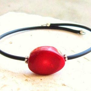 Red Coral Bracelet. Mini Cuff Stone Bracelet. Slip on Coral Bracelet. Coral Jewelry. Red Jewelry.Red Coral Cuff Bracelet. Layering Bracelet
