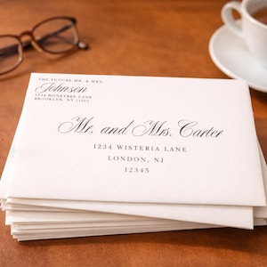 Wedding Envelope Address Template, Elegant Calligraphy, Editable Canva ...