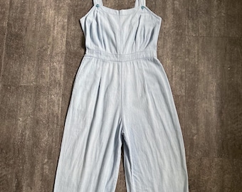 1930s 1940s chambray overalls . vintage workwear . size xs to small