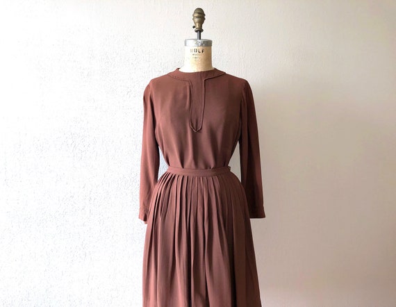 1940s dress set . vintage 40s rayon top and skirt
