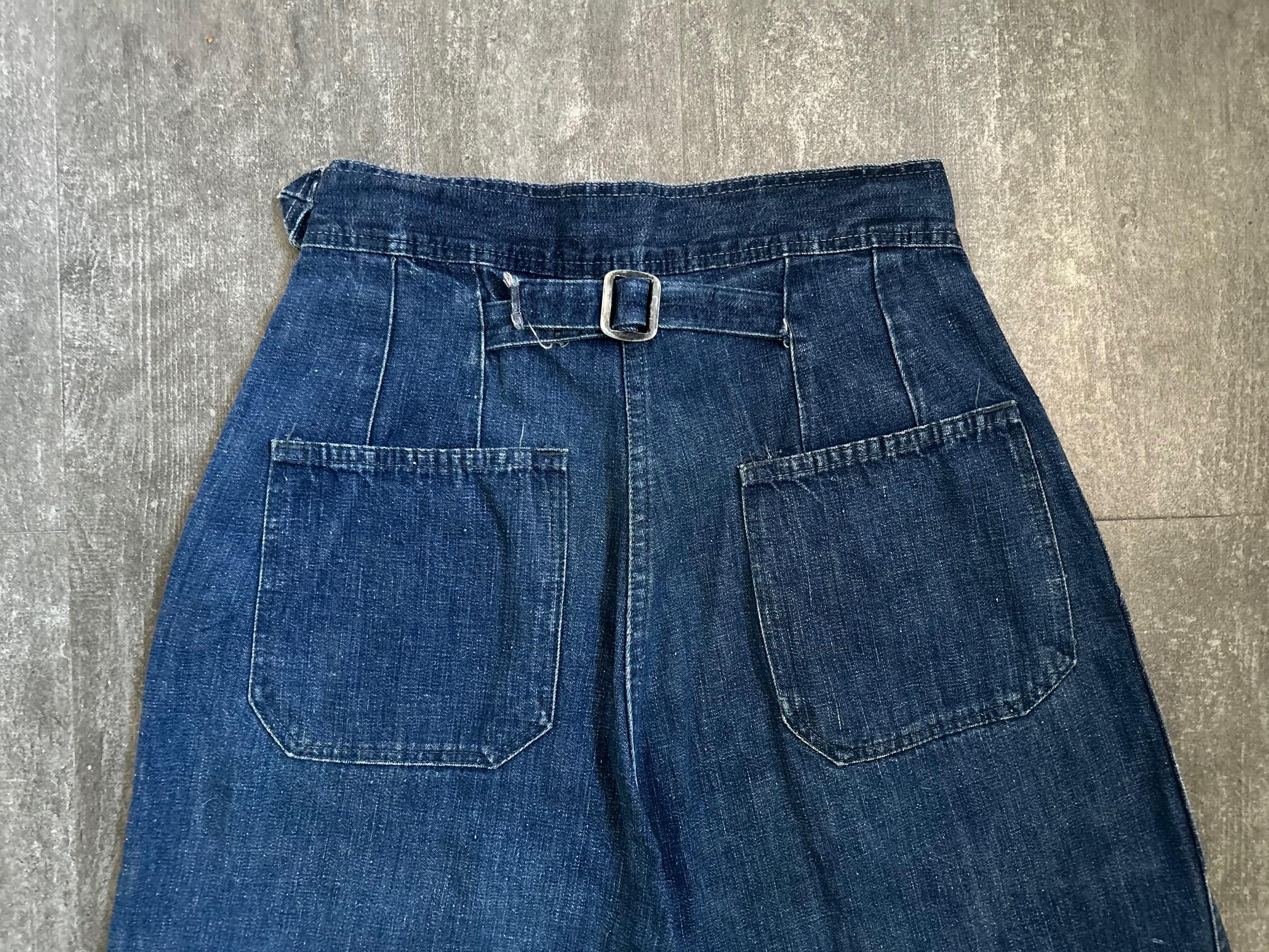 1940s WAVES Jeans . WWII Naval Buckle Back Denim . 26 Waist - Etsy