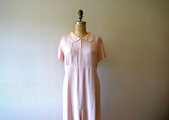 1930s vintage dress . pink 30s dress