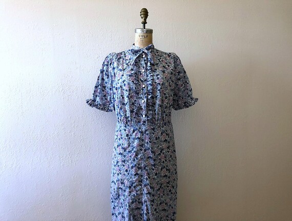 1930s floral print dress . vintage 30s dress