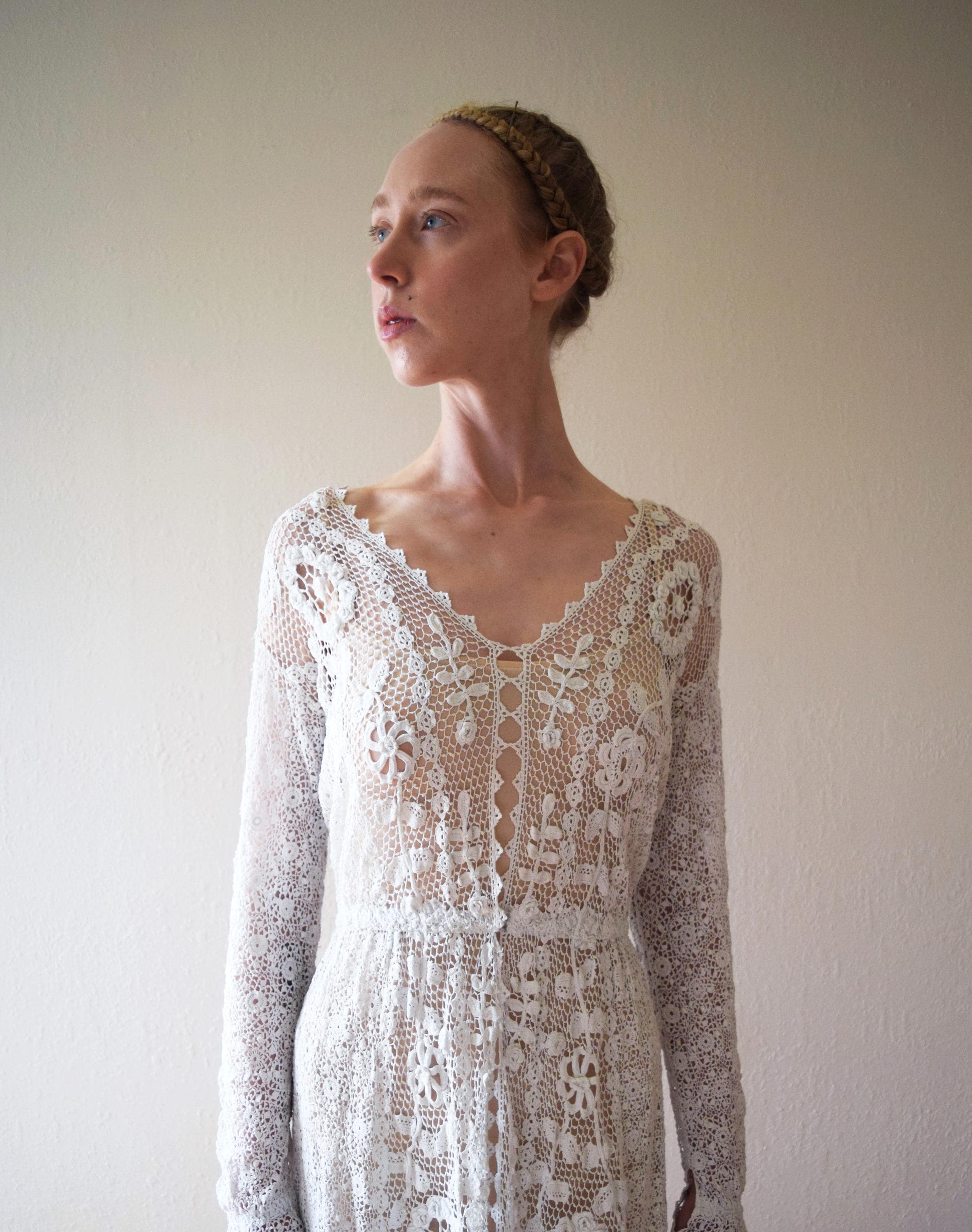 irish lace crochet wedding dress Color:Soft Champagne Bouquet Band B invitation launch Men's Classic Fit Suit White crochet breathable feel and an