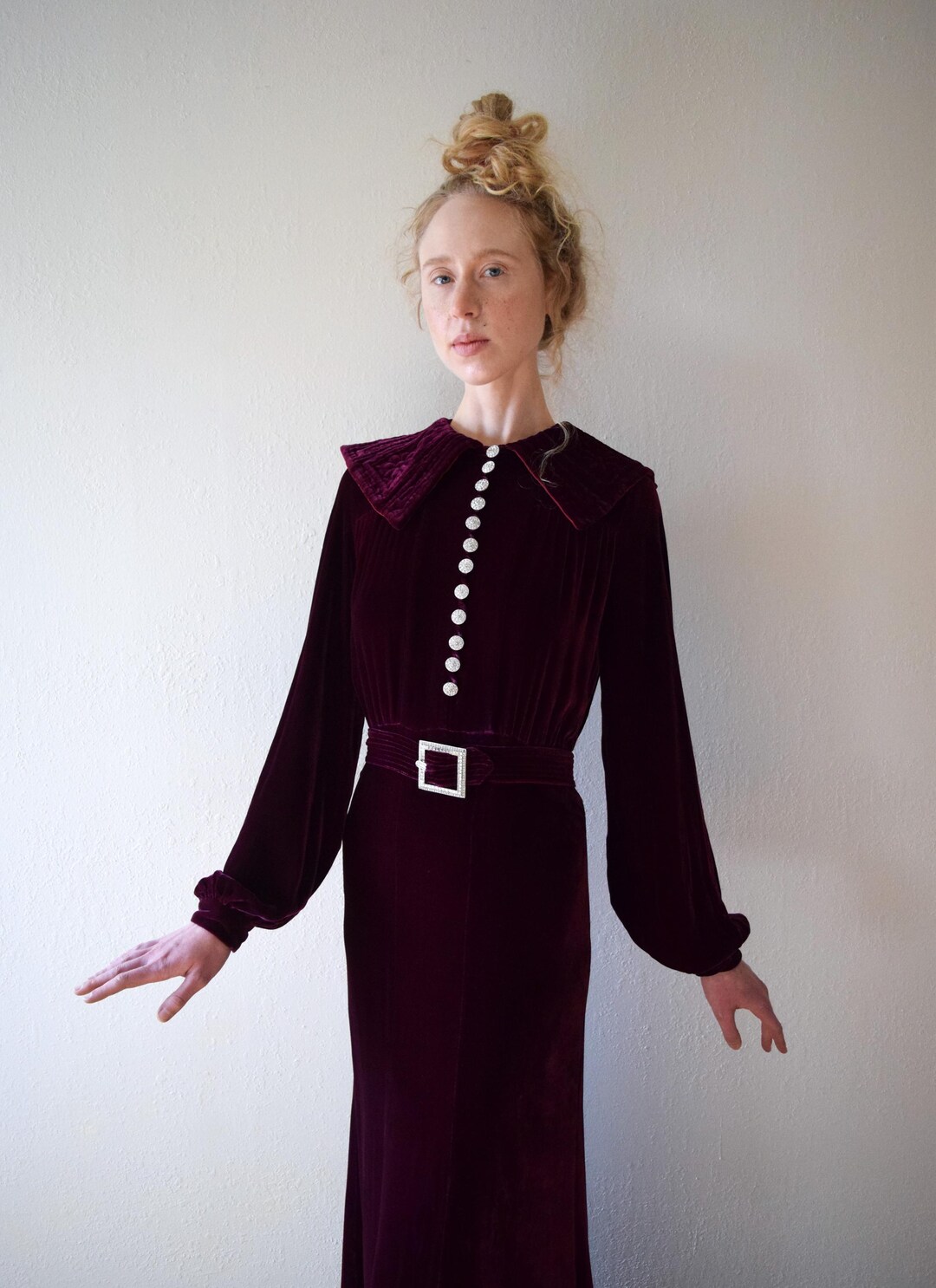 1930s Silk Velvet Gown . Vintage 30s Velvet Dress . Size Xs to Small - Etsy