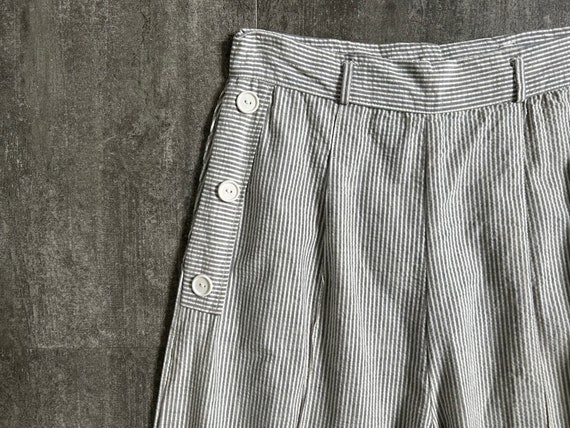 1940s 1950s seersucker pants . vintage pants . 26… - image 5
