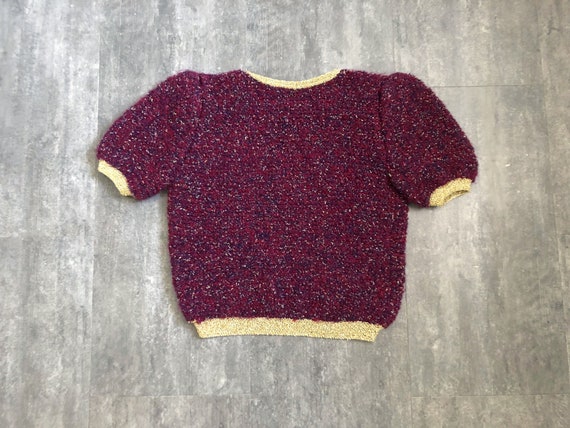 1940s 1950s knit top . vintage sweater . size m t… - image 3