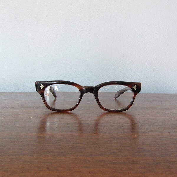Brown vintage eyeglasses . 1960s tortoise shell glasses frames