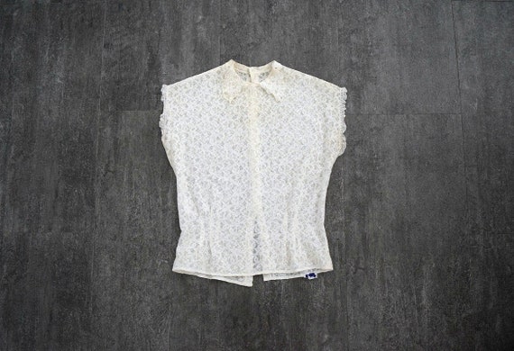 1940s lace blouse . vintage 40s lace top