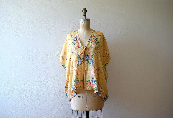 1920s 1930s silk pongee bed jacket . vintage 20s f