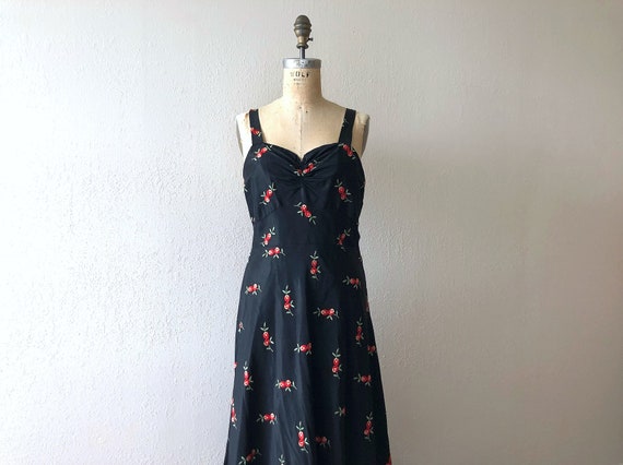Vintage 1930s gown . 30s embroidered dress