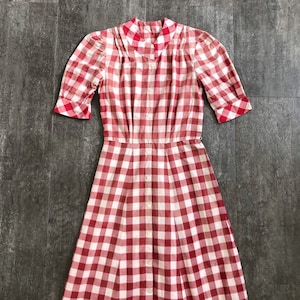 XXL | 1930s/40s Wool Gingham Day Dress