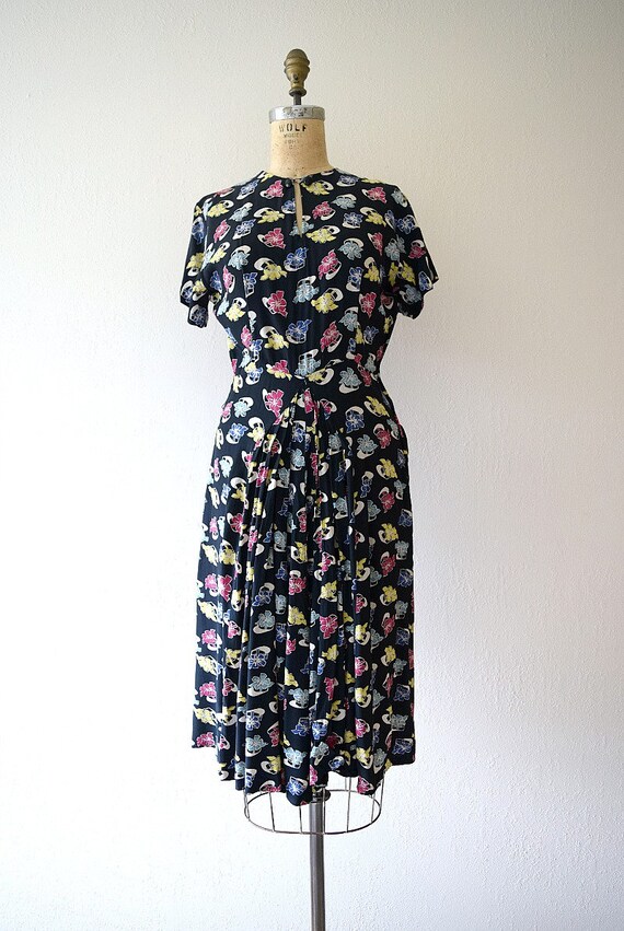 1940s rayon dress