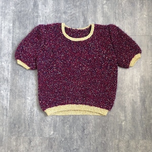 1940s 1950s knit top . vintage sweater . size medium to large