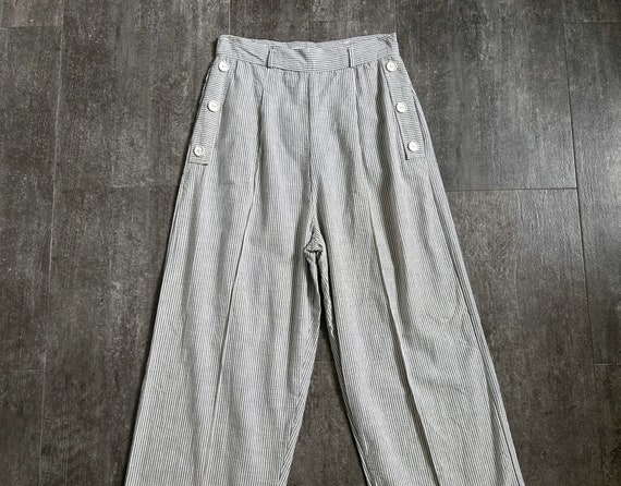 1940s 1950s seersucker pants . vintage pants . 26… - image 1