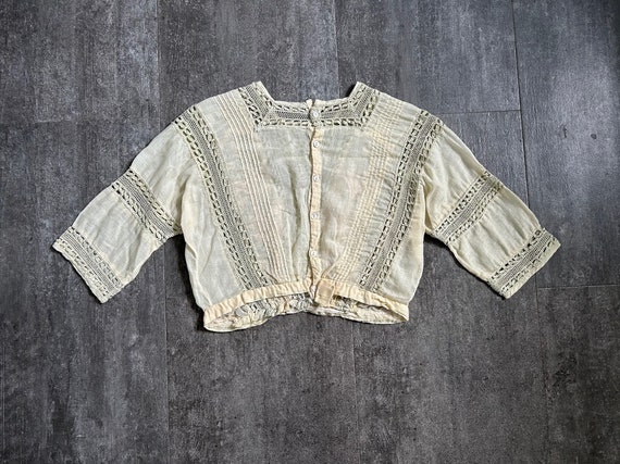Antique Edwardian blouse . vintage lace embroider… - image 3