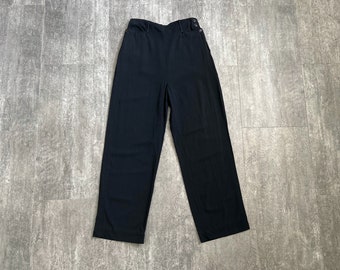 1940s black pants . vintage 40s side button trousers. 26 waist
