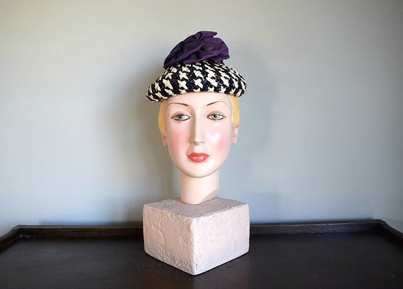 1940s hat . vintage 40s cellophane straw hat