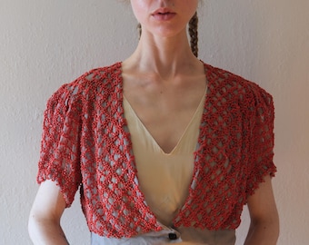 Pärlprydd bolero från 1930-talet och 1940-talet. Vintage jacka. Storlek medium till large.