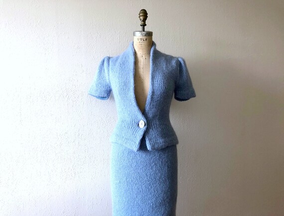 1940s knit set . vintage 40s knit suit