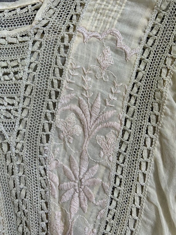 Antique Edwardian blouse . vintage lace embroider… - image 4